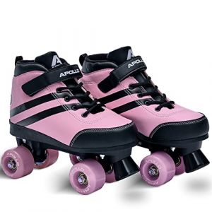 Apollo Patins à roulettes réglables Pink Revolution – chaussures confort Soft Boots pour enfants et ados – Taille L - 39-42