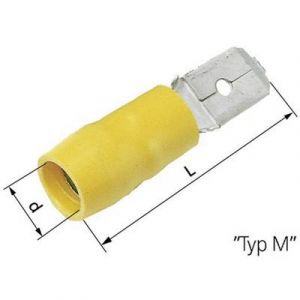 Lappkabel Cosse languette 6.3 x 0.8 mm 63103040 partiellement isol&eacute; jaune 50 pc(s)