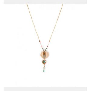 Image de Satellite Collier pendentif estival turquoise et perles du Japon multicolore Multicolore