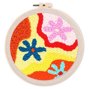 Punch Needle : Dégradé de Fleurs - avec cadre