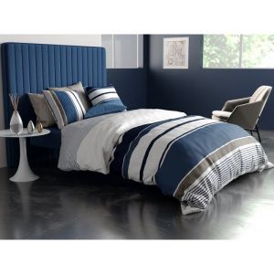 ALPES BLANC - Housse de couette BELIZE 220x240 cm 100% Coton 57 fils
