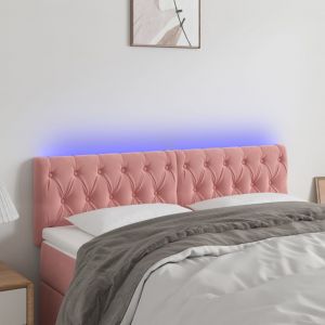 Image de VidaXL Tête de lit à LED Rose 160x7x78/88 cm Velours