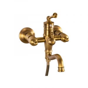 Desconocido Silla Robinet De Baignoire en Laiton retro, mural, Ancien Doré