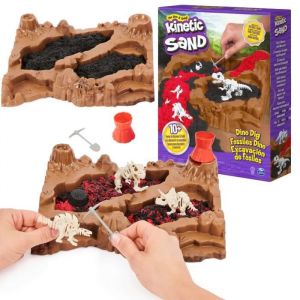 Jeu éducatif - KINETIC SAND - Sable cinétique Excavation de dinosaures - Mixte - Blanc - 6 ans et plus