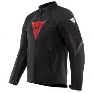 Dainese Air Graphics Tex Jacket, Veste de Moto &Eacute;t&eacute;, Ventil&eacute;e et L&eacute;g&egrave;re, avec Protections Douces sur les Epaules et les Coudes, Homme, Noir/Rouge Diamant, 58