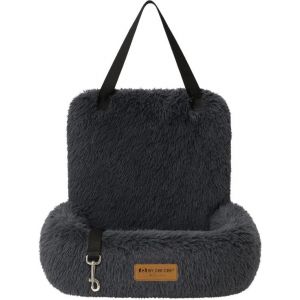 By Cee Cee Car Seat Dog Deluxe - Dog Basket Car With Safety Strap - Car Basket Dog - Dog Seat - Car Seat - Dark Grey - Passenger Seat