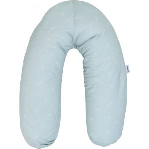 Tin&eacute;o Coussin De Maternit&eacute; Et D'allaitement Jersey Coton Vert D'eau / Etoiles