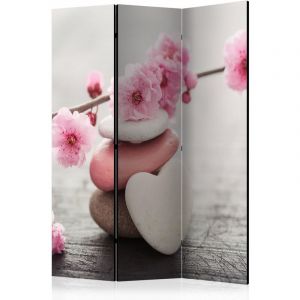 Image de Décoshop26 Paravent 3 volets panneaux cloison séparateur de pièce pliable recto verso Zen Flowers 135x172 cm PAR111029