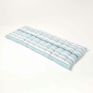 Homescapes - Coussin pour banc de jardin 2 places, Rayures bleues - Bleu