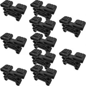 Cyclingcolors 10x Support de latte triple pour sommier 38 x 8 mm embout court flexible Lit Meuble Latte Fixation Tenon, Noir
