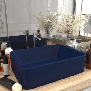 VidaXL Lavabo de luxe Bleu foncé mat 41x30x12 cm Céramique