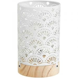 Image de Lampe led en m&eacute;tal et Bois 18 cm