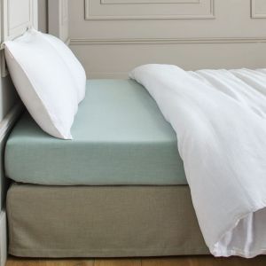 Drap Housse en Coton Vert 160x200 cm