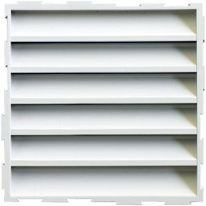 First Plast Grille ventilation carr&eacute;e ma&ccedil;onnerie PVC blanc &agrave; clipser - avec volets mobiles - 100x100mm -