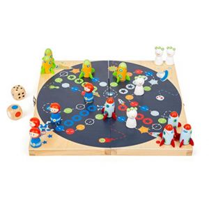 Image de Legler 11452 Ludo Space, en Bois, société pour Voyager, avec 2 dés différents, Jeu Familial Jouets, Multicolore