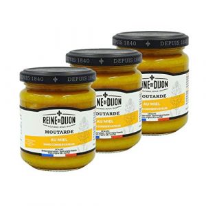 Reine de dijon Lot 3x Moutarde au miel - pot 220g