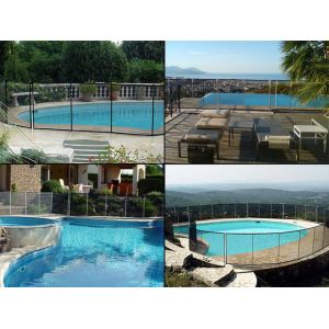 Barrière piscine Beethoven 16mm Gris Anthracite 10m (11 piquets)