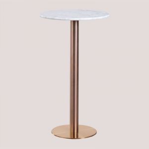 Table Haute de Bar Ronde en Marbre (Ø60 cm) Cosmopolitan SKLUM Or Rose 104 cm