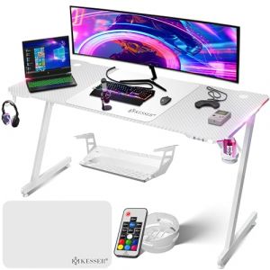 Kesser - Table de jeu ultime Z-Frame Bureau de jeu avec porte-boisson Crochet pour écouteurs Table d'ordinateur pc Table ergonomique pour gamer 160 x
