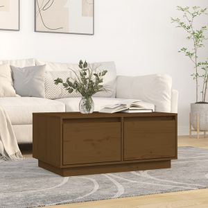 VidaXL Table basse Marron miel 80x50x35 cm Bois massif de pin