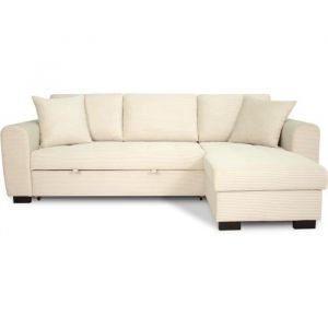 Canap&eacute; D'Angle Convertible R&eacute;versible - 4 Places - Hamilton - Tissu Beige - L 245 X P 150 X H 86 - Fabriqu&eacute; En Ukraine