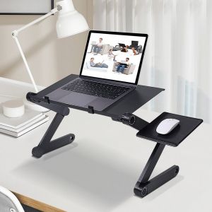 Support Pc, Bureau D'ordinateur En Alliage D'aluminium, Réglable En Hauteur, Pliable, Résistant Aux Radiations, Noir.