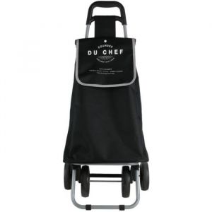 AC-D&eacute;co Chariot de course motif courses du chef - 4 roues - L 41 cm x H 87 cm - Noir