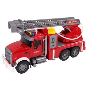 TURBO CHALLENGE - Camion de Pompier - City - 092570-1/20 - Prêt à Rouler - Piles Incluses - Véhicule Friction - Rouge - Plastique - Feu - Incendie - Jouet Enfant - À Partir de 3 Ans