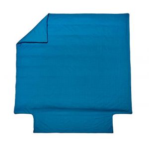 Blanc des vosges Housse de Couette Palace Bleu paon 140 x 200 cm - Satin jacquard 100% coton