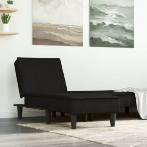 VidaXL Chaise longue noir velours Black