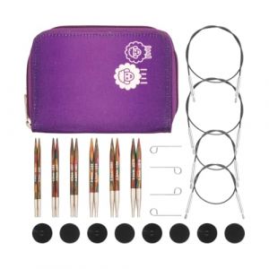 Knitpro Ensemble d'aiguilles à tricoter circulaires interchangeables Symfonie, Deluxe, 3,50-6,00 mm plus accessoires