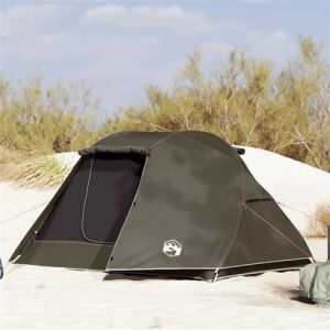 Tente de pêche 3 personnes marron imperméable