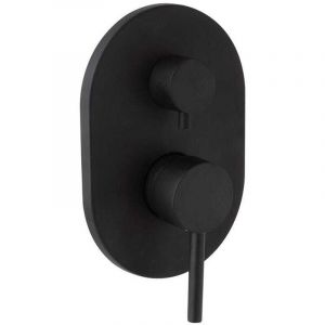 Kiamami Valentina Mitigeur Pour Douche À Encastrer Avec Déviateur Noir Mat / Fassa