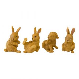 Figurine lapin r&eacute;sine 6x4x7cm beige - mod&egrave;le al&eacute;atoire - g&eacute;n&eacute;rique paq1036
