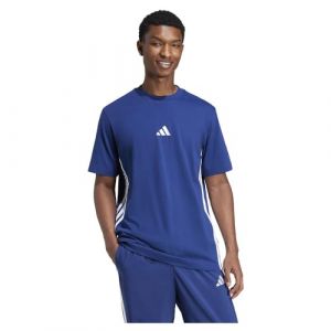 Adidas T-shirt Essentials Single 3 Stripes manches courtes bleu foncé blanc - 3XL