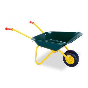 Relaxdays Brouette pour Enfant, poignées antidérapantes, H x l x P : 43 x 74 x 36 cm, métal, Plastique, Coffre à Disque, Vert