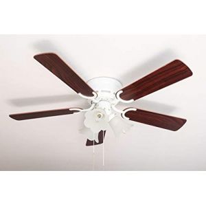 Pepéo Ventilateur de plafond Kisa Deluxe WH Rose / Noyer avec éclairage