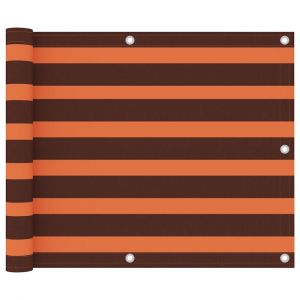 Écran de balcon brise pare vue protection confidentialité 75 x 300 cm tissu oxford orange et marron 02_0010319