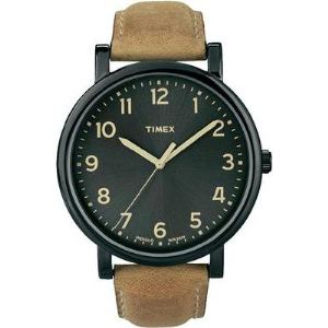 Image de Timex T2N677 - Montre mixte avec bracelet en cuir