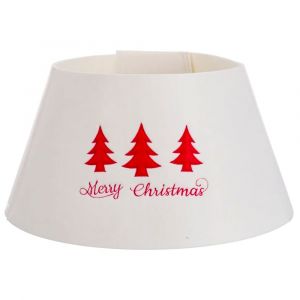 Couvre-pied de sapin de No&euml;l en feutre blanc 57x57x28cm