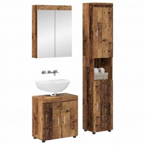 VidaXL Ensemble de mobilier de salle de bain TULUM Bois ancien
