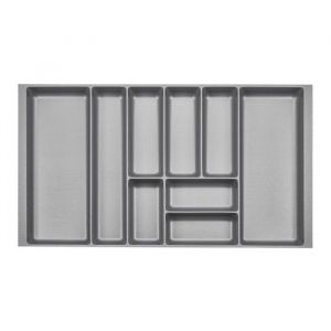 ORGA-BOX 2 Range-couverts Profondeur : 461 x Largeur : 809 mm gris argenté avec structure Canvas