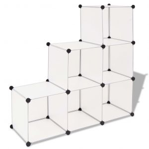 Image de VidaXL Organisateur de rangement cube avec 6 compartiments Blanc