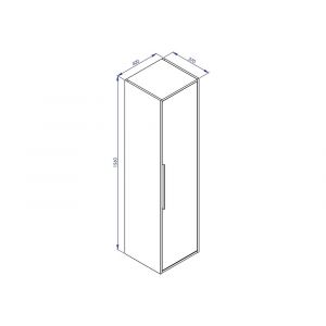 Allibert Meuble de salle de bain border 80cm + plan vasque &agrave; poser + colonne Ch&ecirc;ne Halifax naturel et blanc