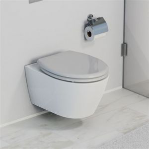Schütte Gris - 82302-A - Abattant WC en Duroplast avec système d'abaissement automatique et fonction détachable, compatible avec la majorité des cuvettes WC