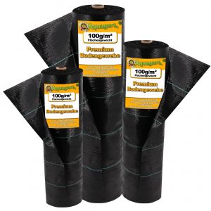 80 M² Tissu De Sol, Bâche Anti-Mauvaises Herbes, Bâche De Paillage 100 G, 2 M De Large, Noir