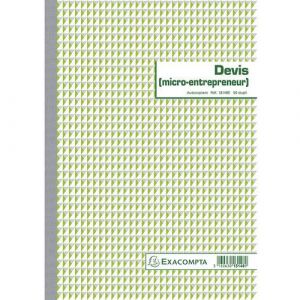 Exacompta Devis Micro-entrepreneur 29,7x21cm 50 feuil. dupli autocop.,