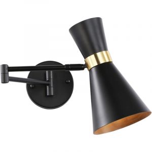 Barcelona led Applique murale avec bras articulé 'Mode' - Noir et Doré