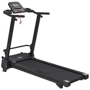 Homcom Tapis de Course électrique Pliable 1-14 Km/h 750 W écran LCD 5 programmes Inclinaison réglable Noir