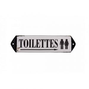 Antic Line Plaques de porte déco vintage - Toilettes - WC - en acier 31 x 8